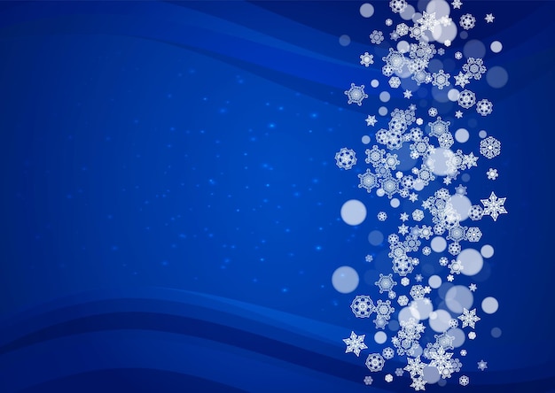 New Year snow on blue background