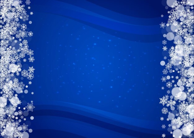 New Year snow on blue background