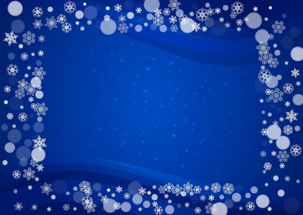 New Year snow on blue background