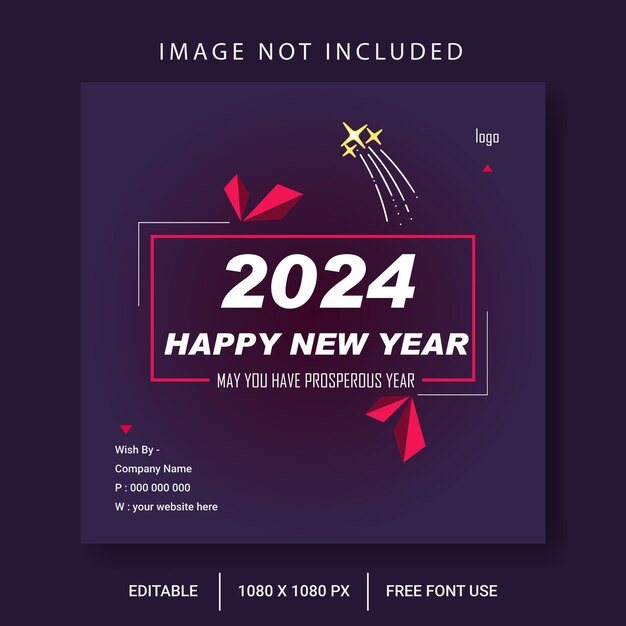 Vector new year social media banner template