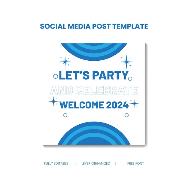 Vector new year social media post template