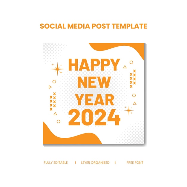 Vector new year social media post template