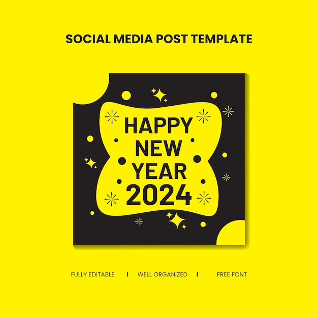 Vector new year social media post template