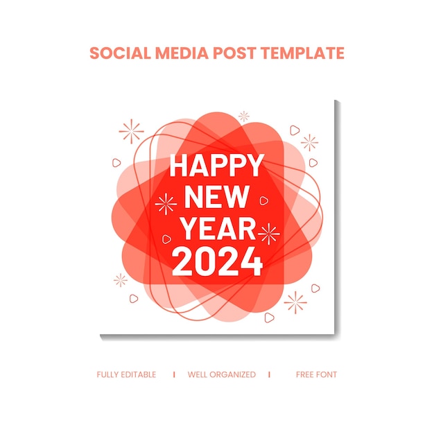 Vector new year social media post template