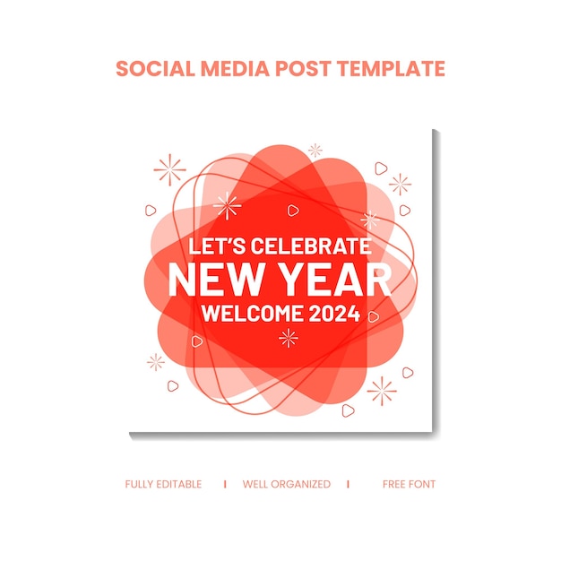 Vector new year social media post template