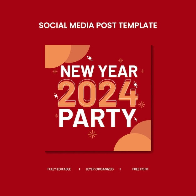 Vector new year social media post template