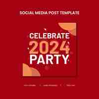 Vector new year social media post template