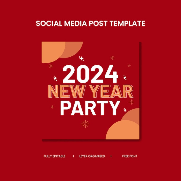 Vector new year social media post template