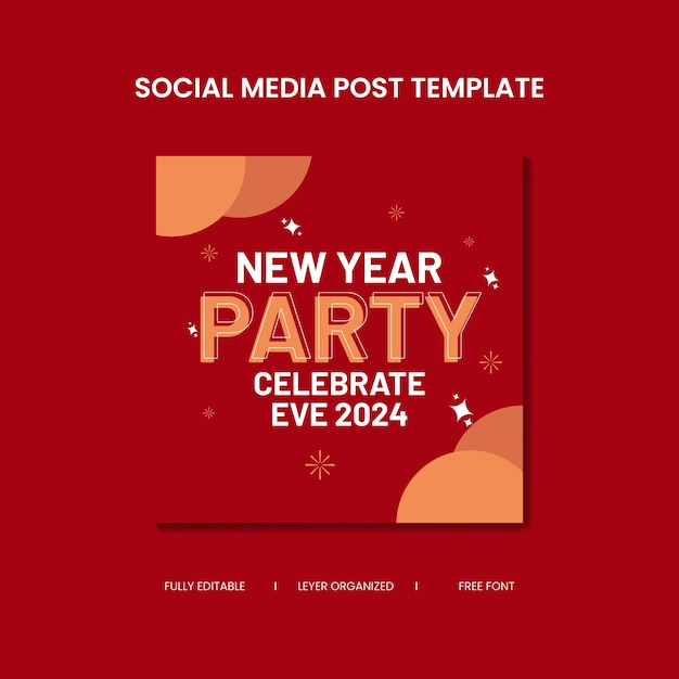 Vector new year social media post template