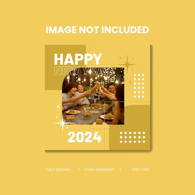 Vector new year social media post template