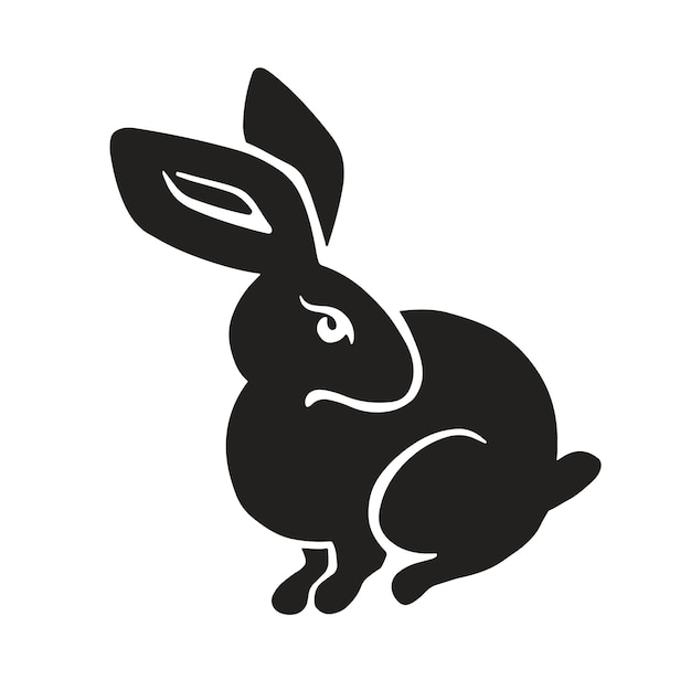 New year symbol easter bunny bunny silhouette vector illustration