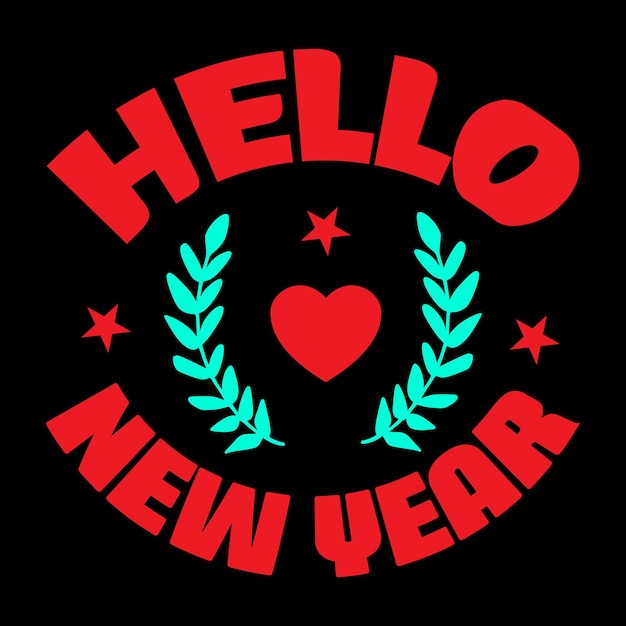 New Year T-shirt Design vector