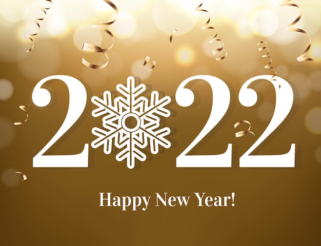 New year text with golden background