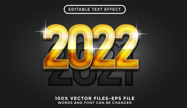 New Year text with golden texture. editable text effect premium vectors