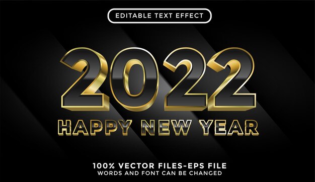 New year text with golden texture. editable text effect premium vectors