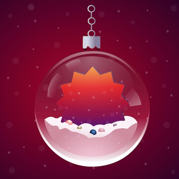 Vector new year transparent glass ball icon