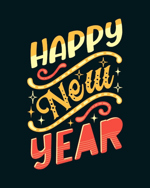 new year typography t shirt design vector