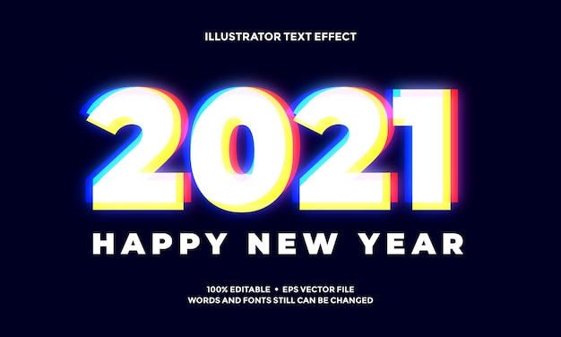 New year vivid abstract text effect