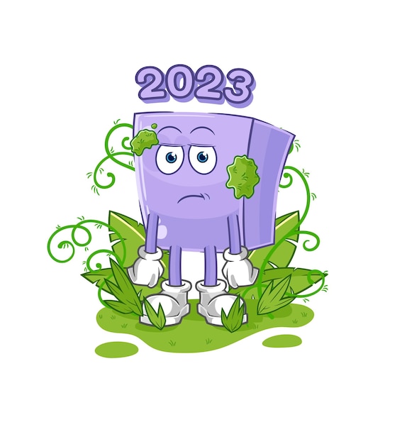 New year waiting too long mascot cartoon vector