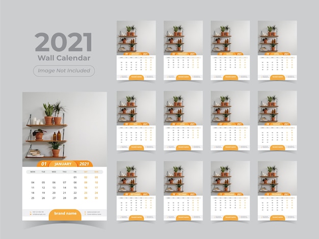 Vector new year wall calendar