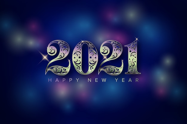 Vector new year with light number