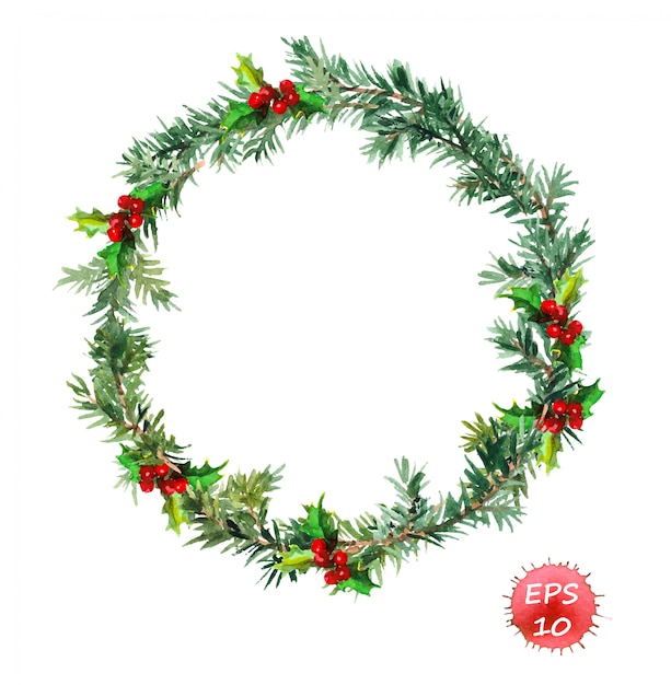 Vector new year wreath of christmas