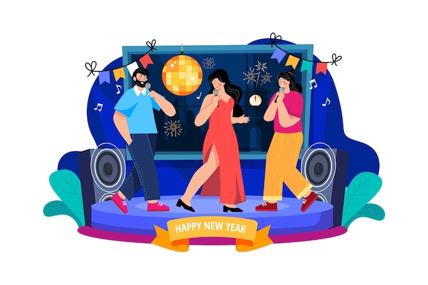 Vettore concetto dell'illustrazione di new year039s eve