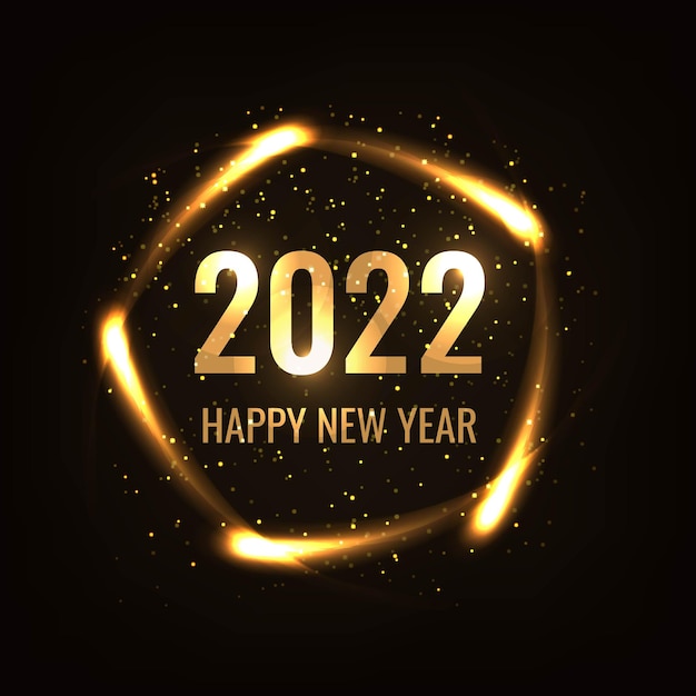 Vector new yearl black postcard with golden text with gradient mesh, vector illustration