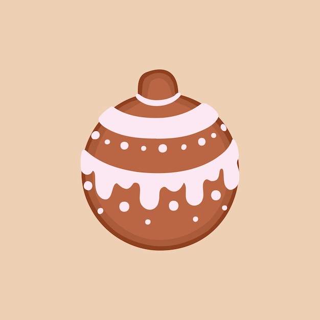 Вектор Новый год мяч печенье имбирный хлеб ручная иллюстрация
