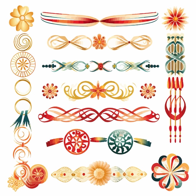 Vector new_years_decorative_rulesline_set_with_brush