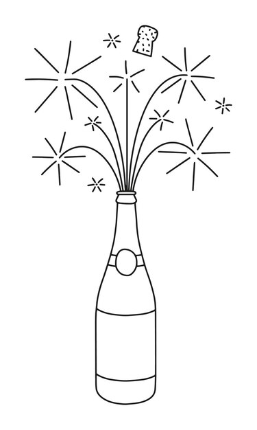 Vector new years eve champagne vector illustration