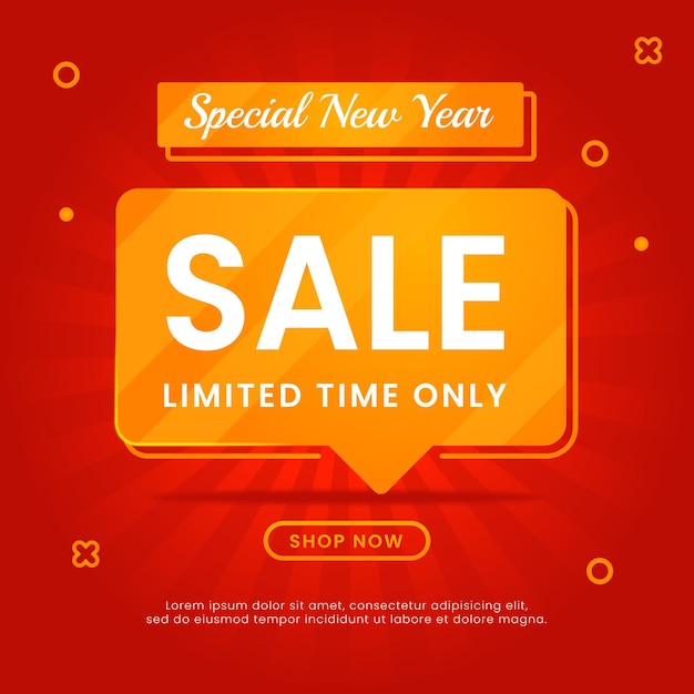 new years promo sale poster design template for social media pos