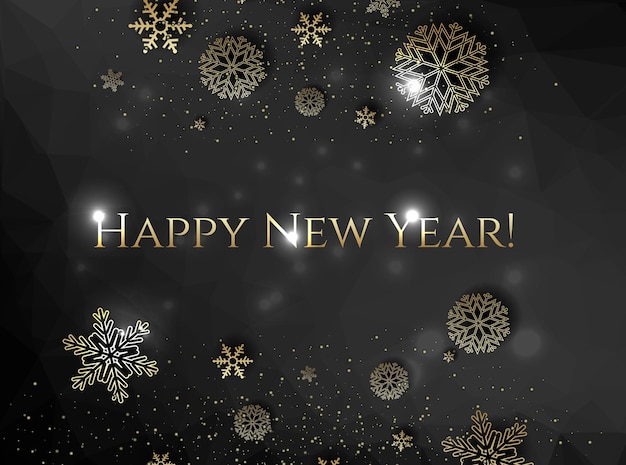 Vector new years text with black background