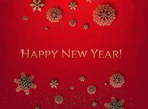 New years text with red background with gradient mesh, vector illustration