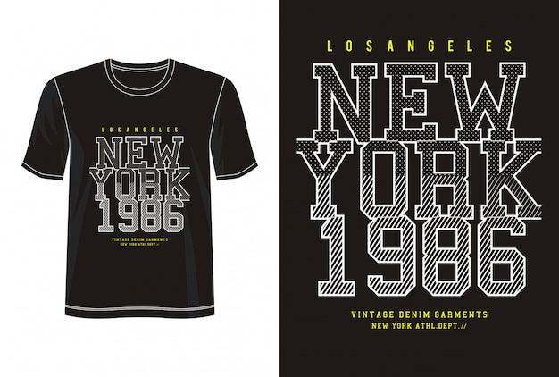 New york 1986 typografie voor print t-shirt