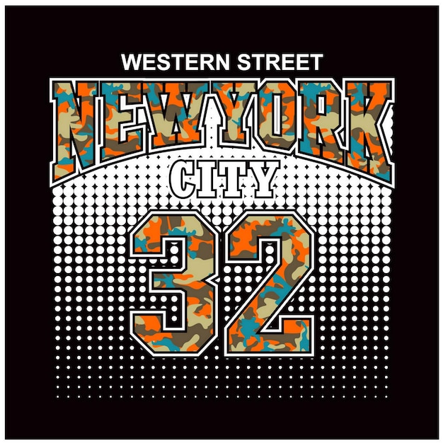 New york 32 legerpatroon en camouflage typografieontwerp in vectorillustratie