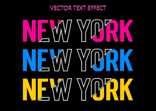 New York 3D tekst effect vector