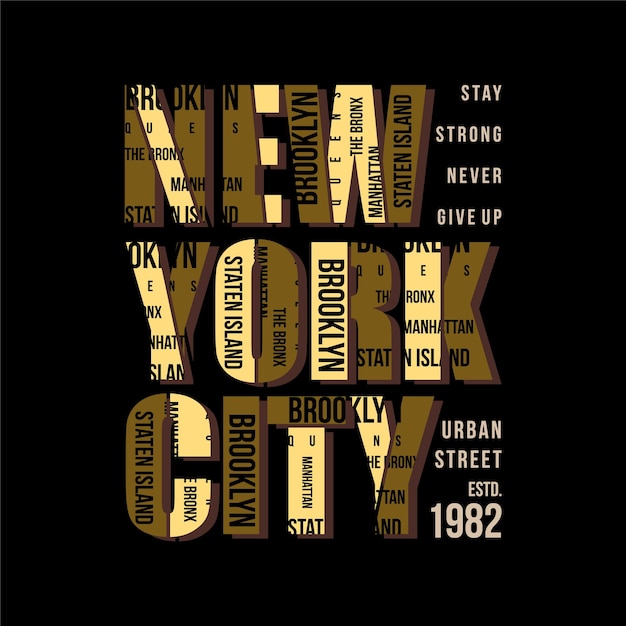 new york abstract graphic typography vector print