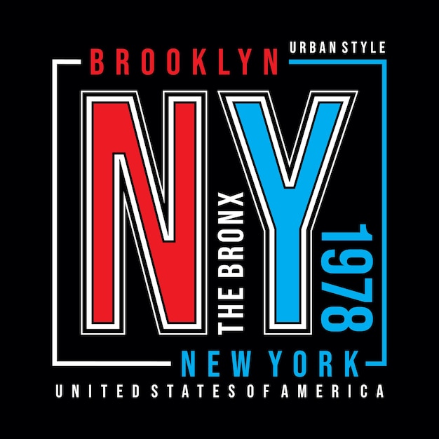 New york the bronx typography for print t shirt premium vector