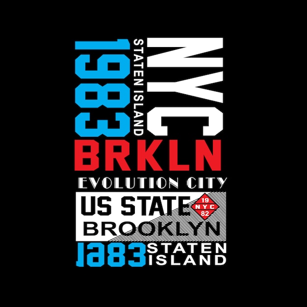 New York Brooklyn beroemde plaats typografie t-shirt vector
