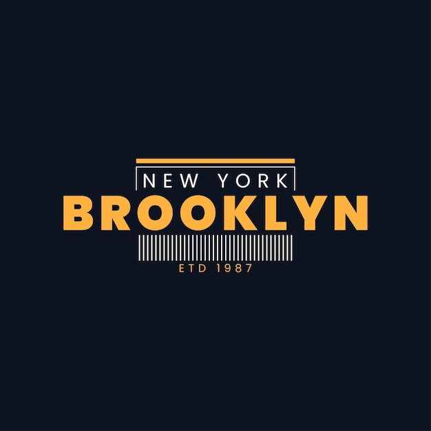 Нью-Йорк Бруклин Современная типография Дизайн футболки Векторная графика для печати по запросу