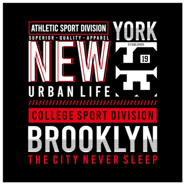 New york brooklyn sport divisie typografie grafisch ontwerp