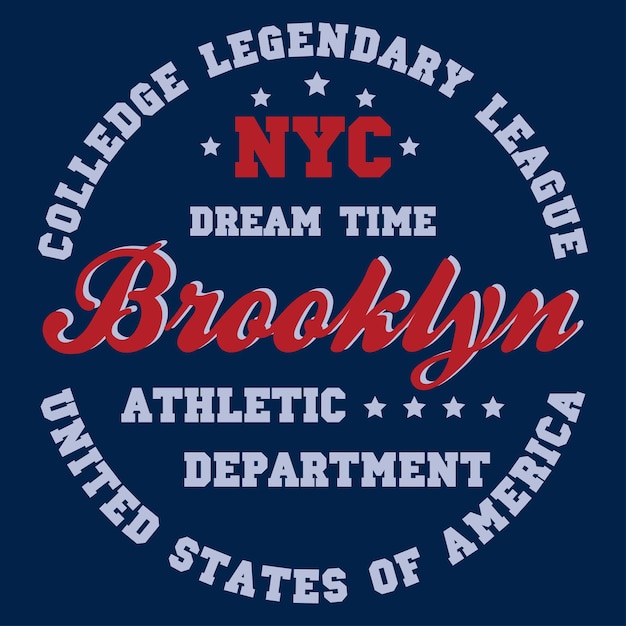 New York Brooklyn thema tshirt graphics vector afbeelding