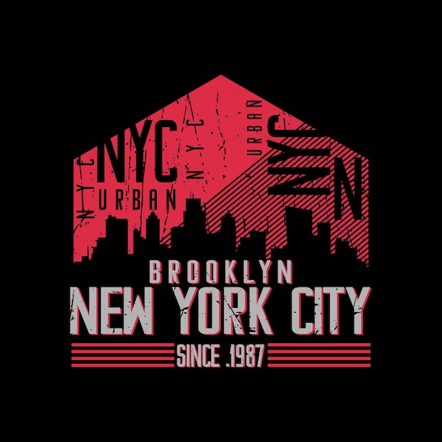 Design di magliette e abbigliamento di new york brooklyn
