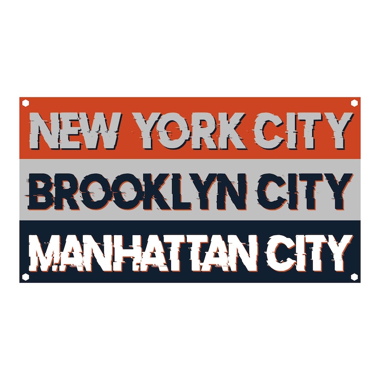 Vector new york brooklyn typografie illustratie vector achtergrond