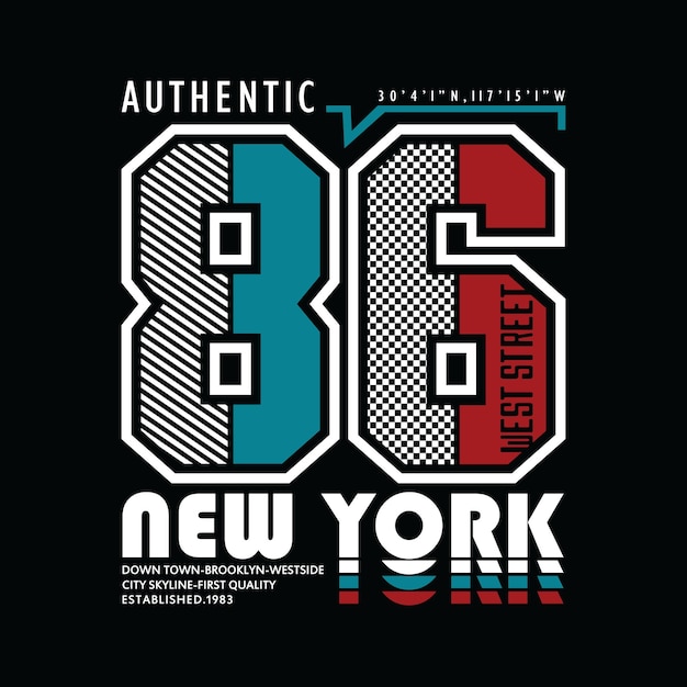 new york brooklyn typografie illustratie vector nummer teksteffect