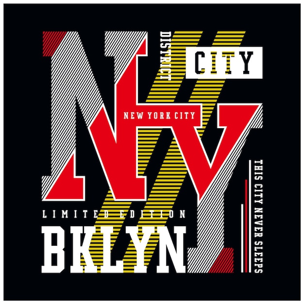 New york brooklyn typografie t-shirt grafische vector