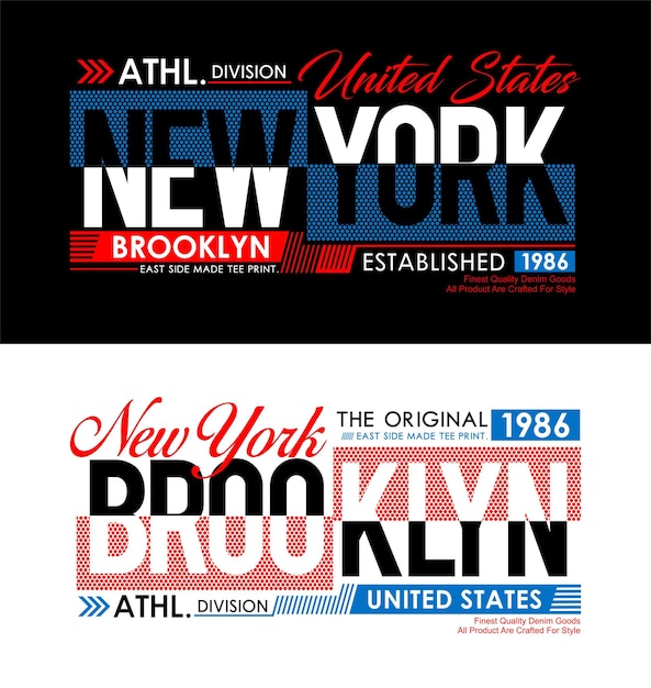 New york brooklyn typografieontwerp voor herent-shirt