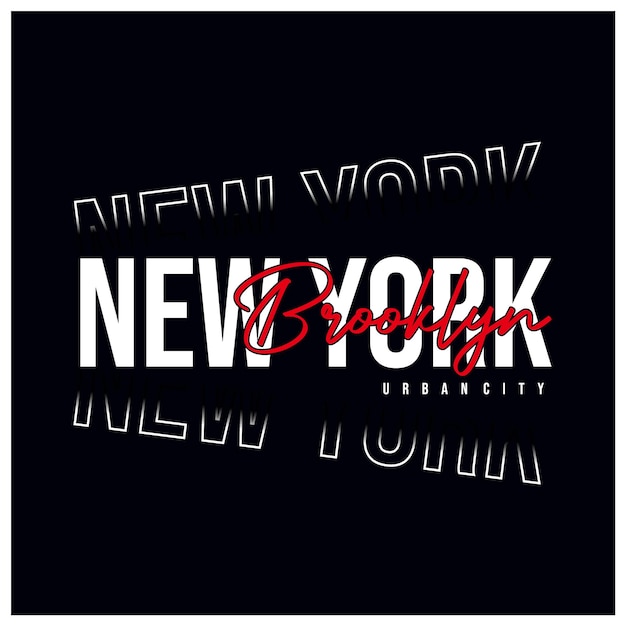 New york brooklyn typography graphic vector illustration