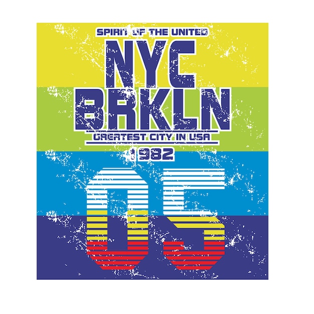 New york brooklyn typography kids t shirt vector